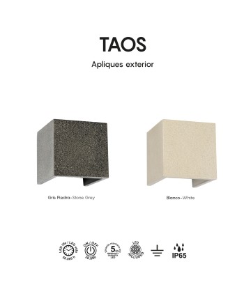 TAOS * APLIQUE EXTERIOR LED 12W 3000K GRIS